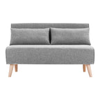 Sarantino Grey 2-Seater Adjustable Sofa Bed