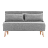 Sarantino Grey 2-Seater Adjustable Sofa Bed