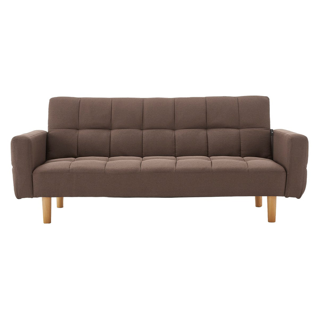 Sarantino Modern Brown 3-Seater Sofa Bed