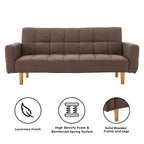 Sarantino Modern Brown 3-Seater Sofa Bed
