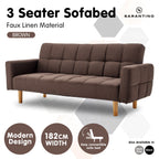 Sarantino Modern Brown 3-Seater Sofa Bed