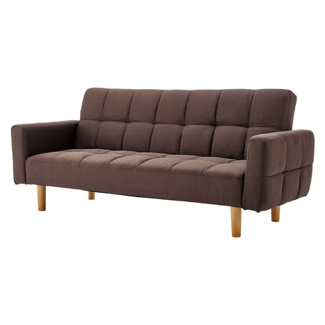 Sarantino Modern Brown 3-Seater Sofa Bed