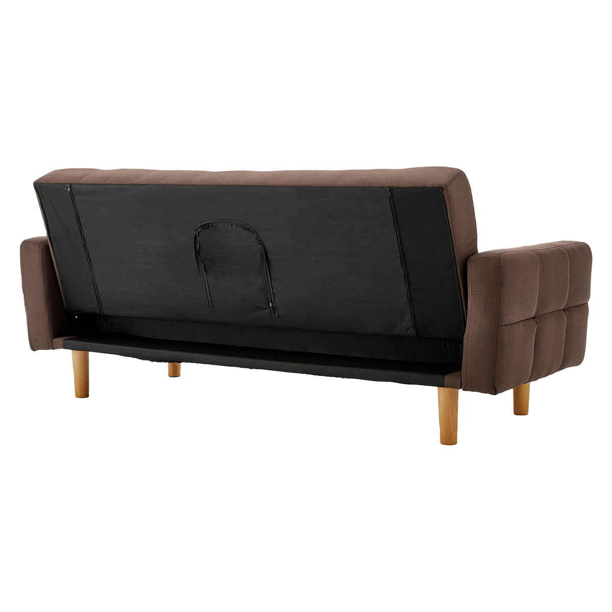 Sarantino Modern Brown 3-Seater Sofa Bed