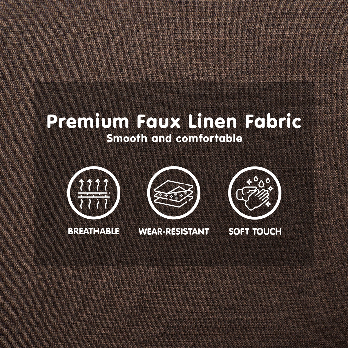 Sarantino Modern Brown 3-Seater Sofa Bed