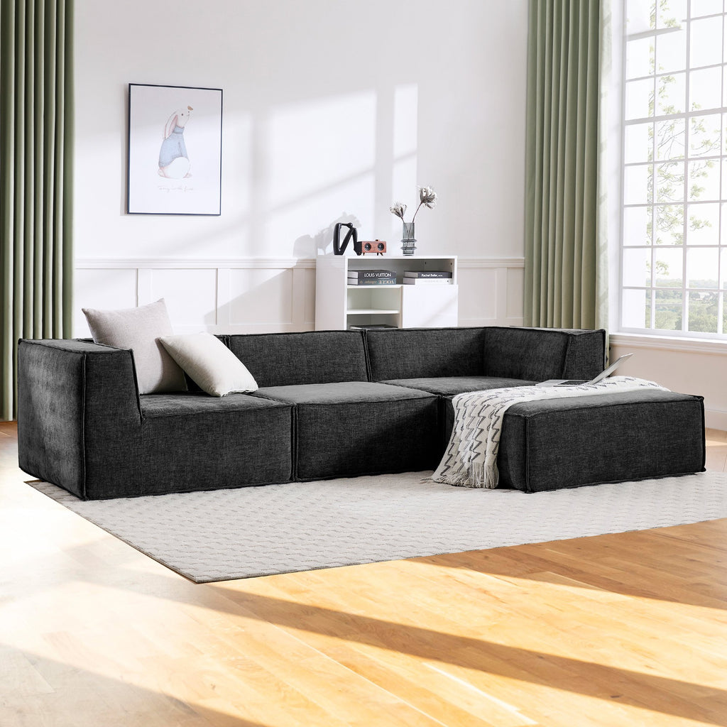 Sarantino Novi Modular 3-Seater Sofa with Ottoman