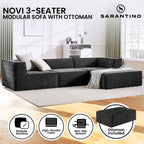 Sarantino Novi Modular 3-Seater Sofa with Ottoman