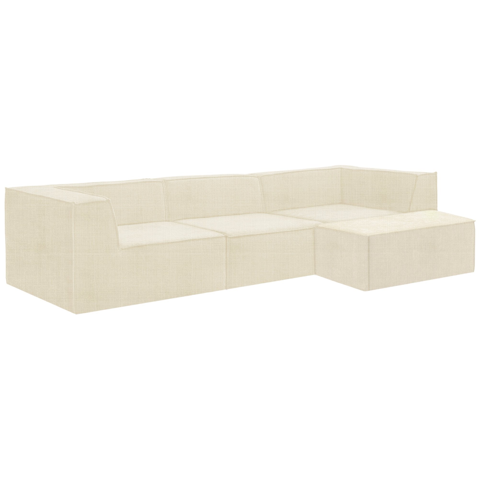 Sarantino Novi Cream Modular Sofa Set