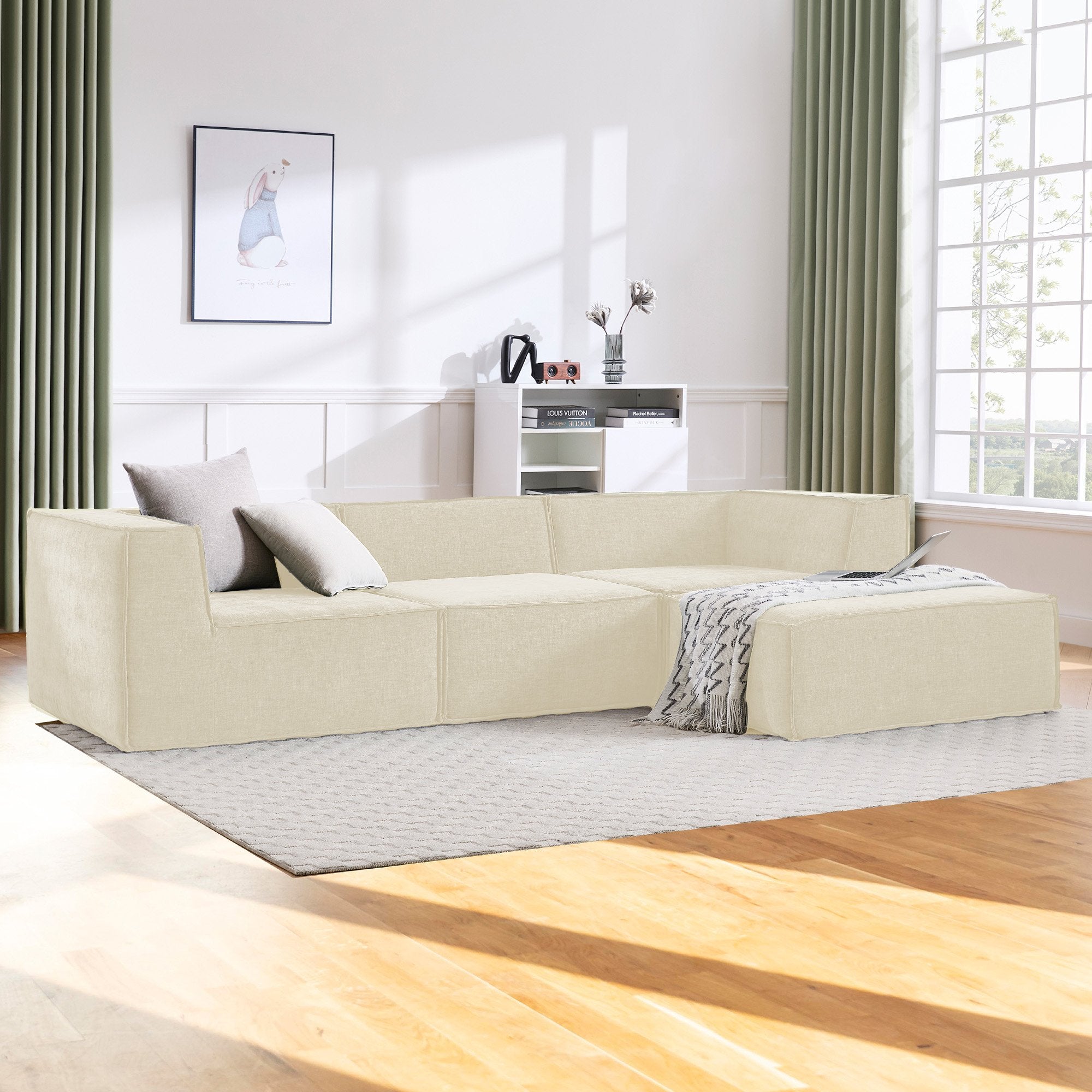Sarantino Novi Cream Modular Sofa Set