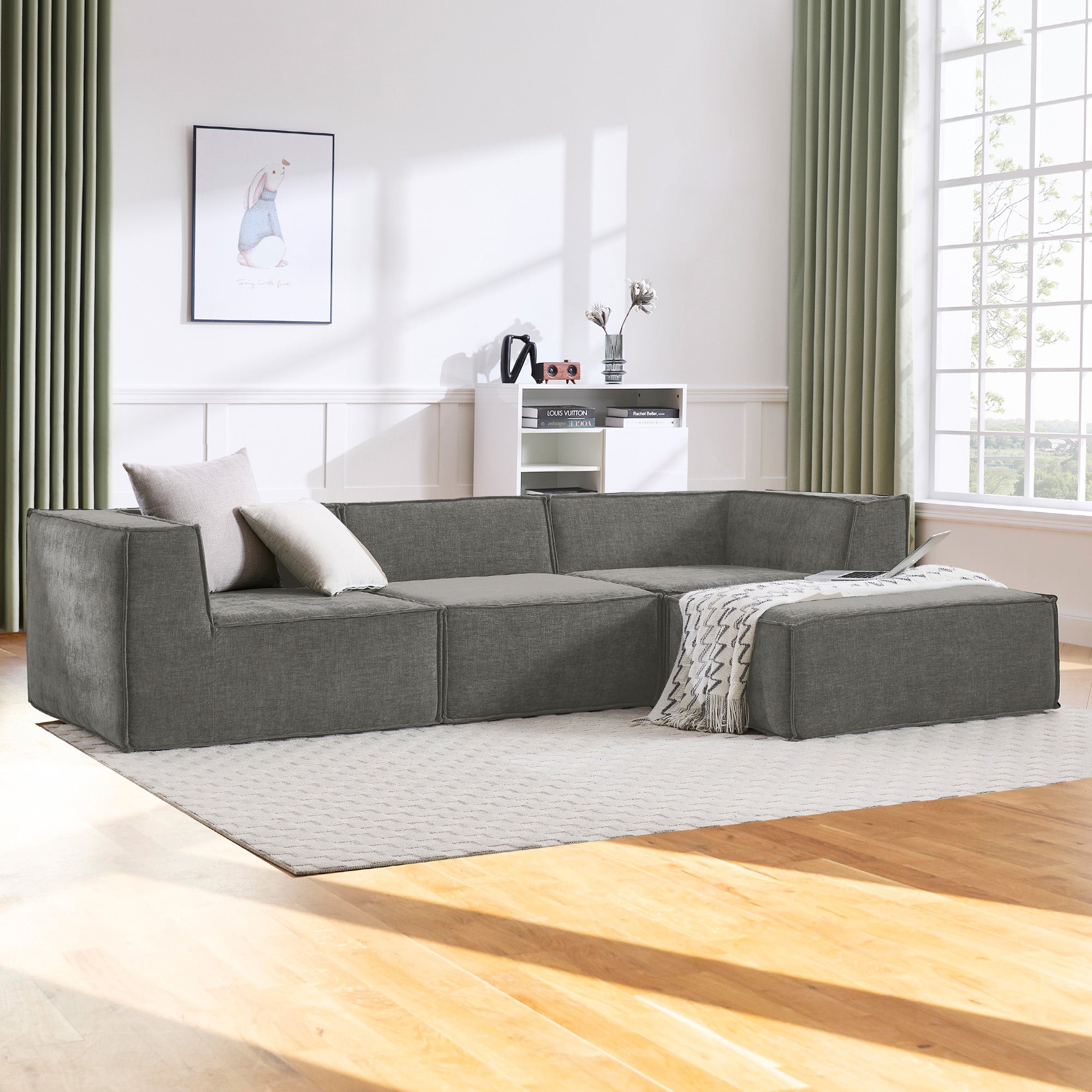 Sarantino Novi 3-Seater Modular Sofa in Grey