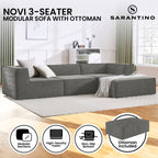 Sarantino Novi 3-Seater Modular Sofa in Grey