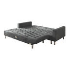 Sarantino Grey Faux Velvet Corner Sofa Bed