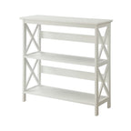 Sarantino Lucas Modern 3-Tier Bookshelf in White