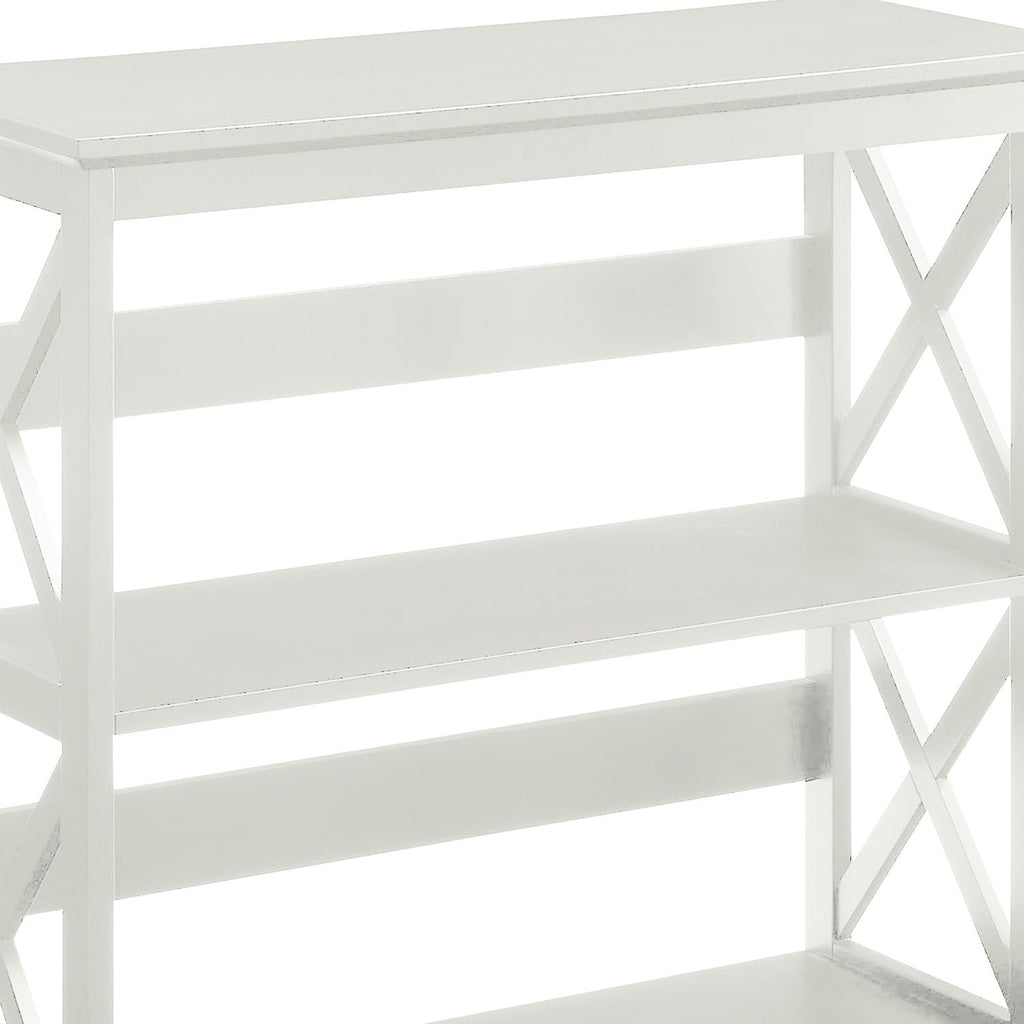 Sarantino Lucas Modern 3-Tier Bookshelf in White