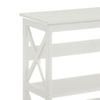 Sarantino Lucas Modern 3-Tier Bookshelf in White