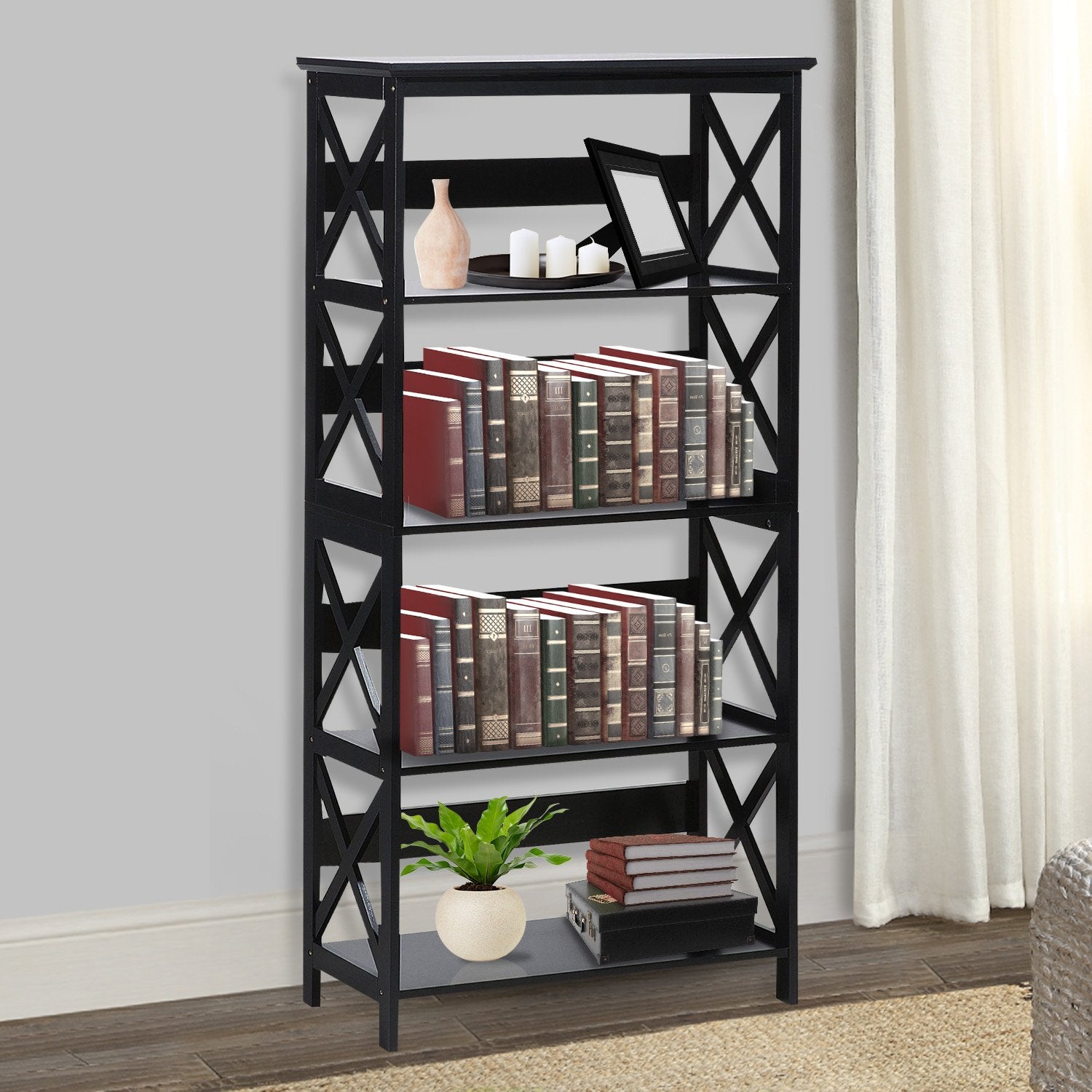 Sarantino Daphne 5-Tier Modern Bookshelf