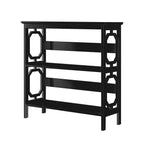 Sarantino Laurel Black 3-Tier Bookshelf