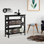 Sarantino Laurel Black 3-Tier Bookshelf