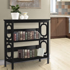 Sarantino Laurel Black 3-Tier Bookshelf