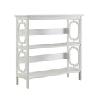 Sarantino Laurel Elegant 3-Tier Bookshelf in White