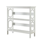 Sarantino Laurel Elegant 3-Tier Bookshelf in White