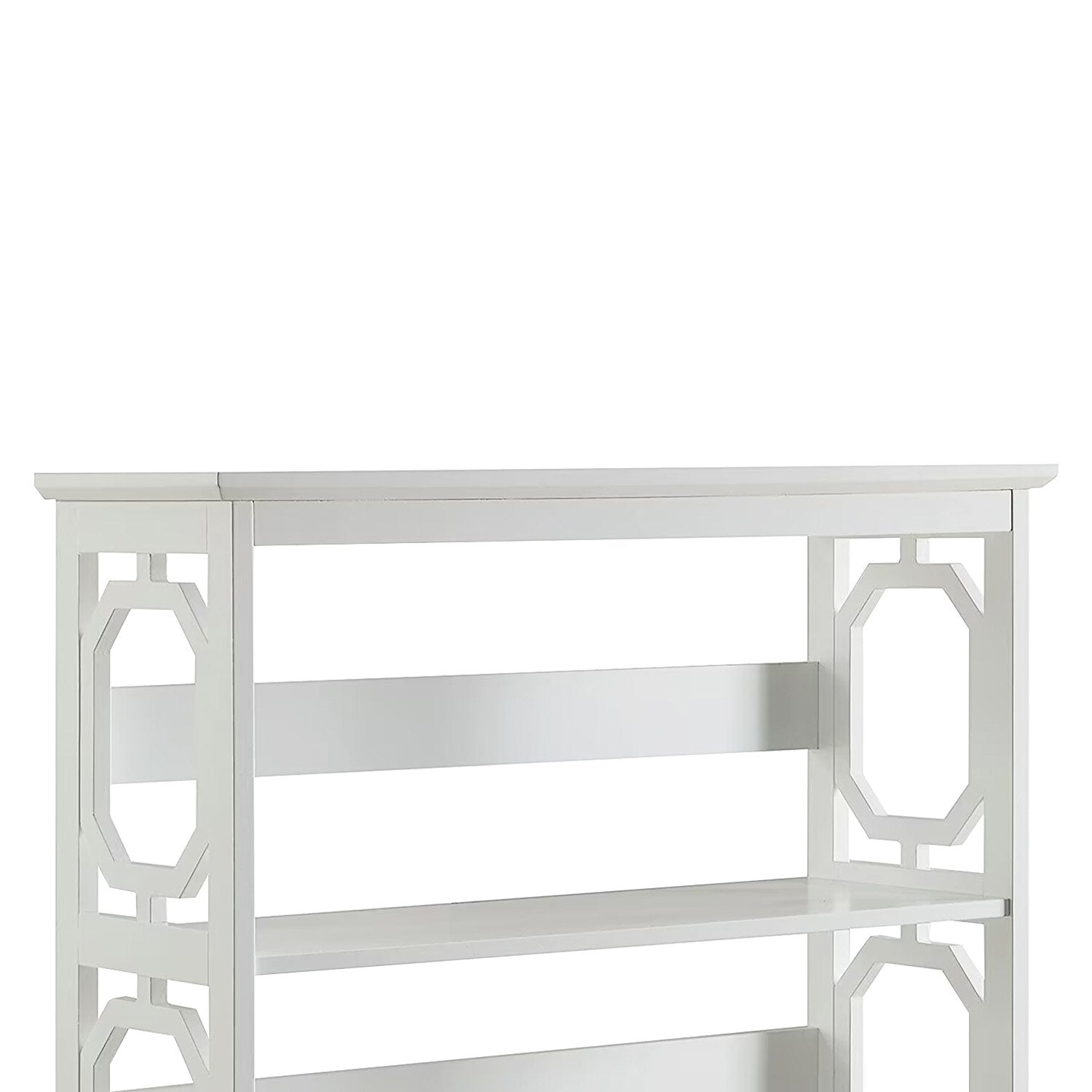 Sarantino Laurel Elegant 3-Tier Bookshelf in White