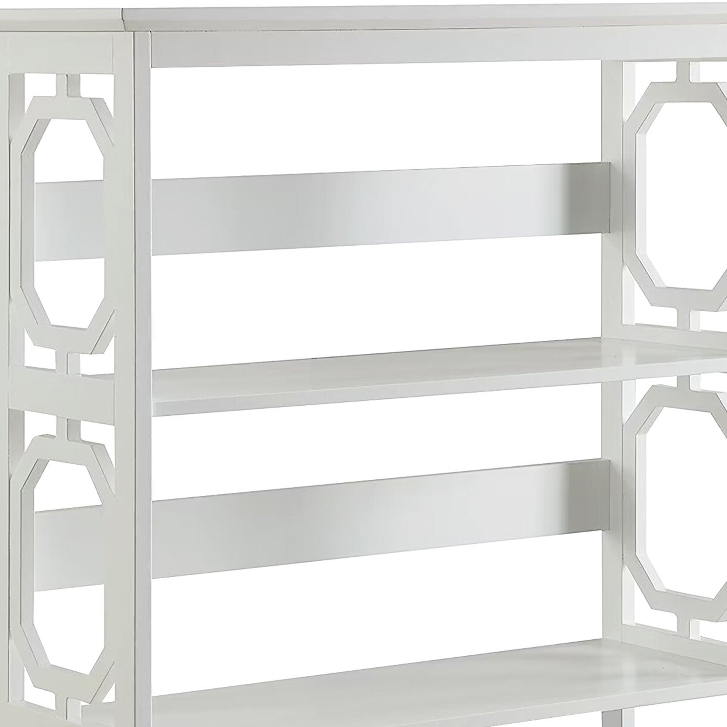 Sarantino Laurel Elegant 3-Tier Bookshelf in White