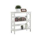 Sarantino Laurel Elegant 3-Tier Bookshelf in White