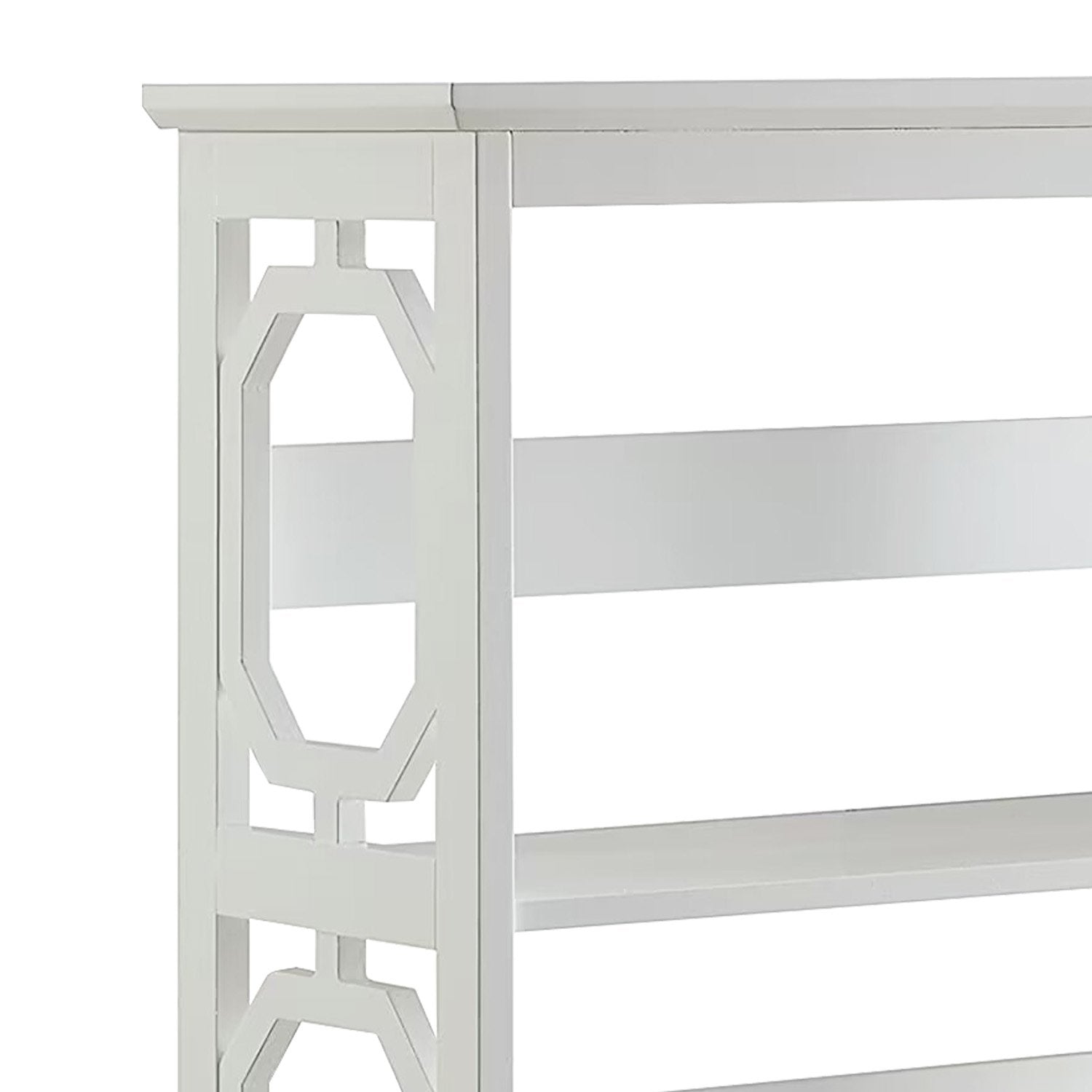 Sarantino Laurel Elegant 3-Tier Bookshelf in White