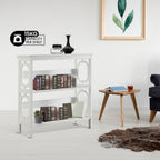 Sarantino Laurel Elegant 3-Tier Bookshelf in White