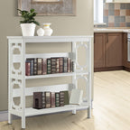 Sarantino Laurel Elegant 3-Tier Bookshelf in White