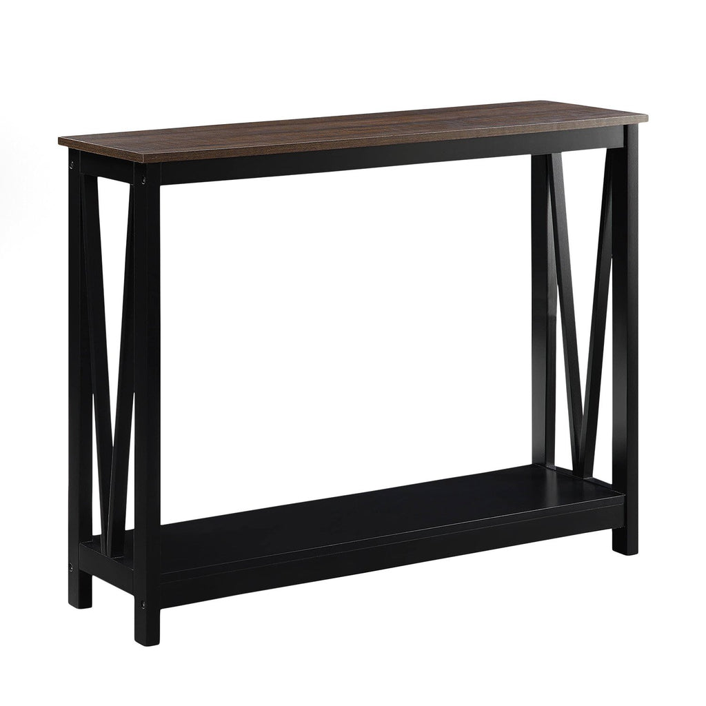 Sarantino Cielo Dark Walnut 2-Tier Console Table