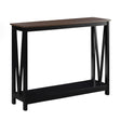 Sarantino Cielo Dark Walnut 2-Tier Console Table
