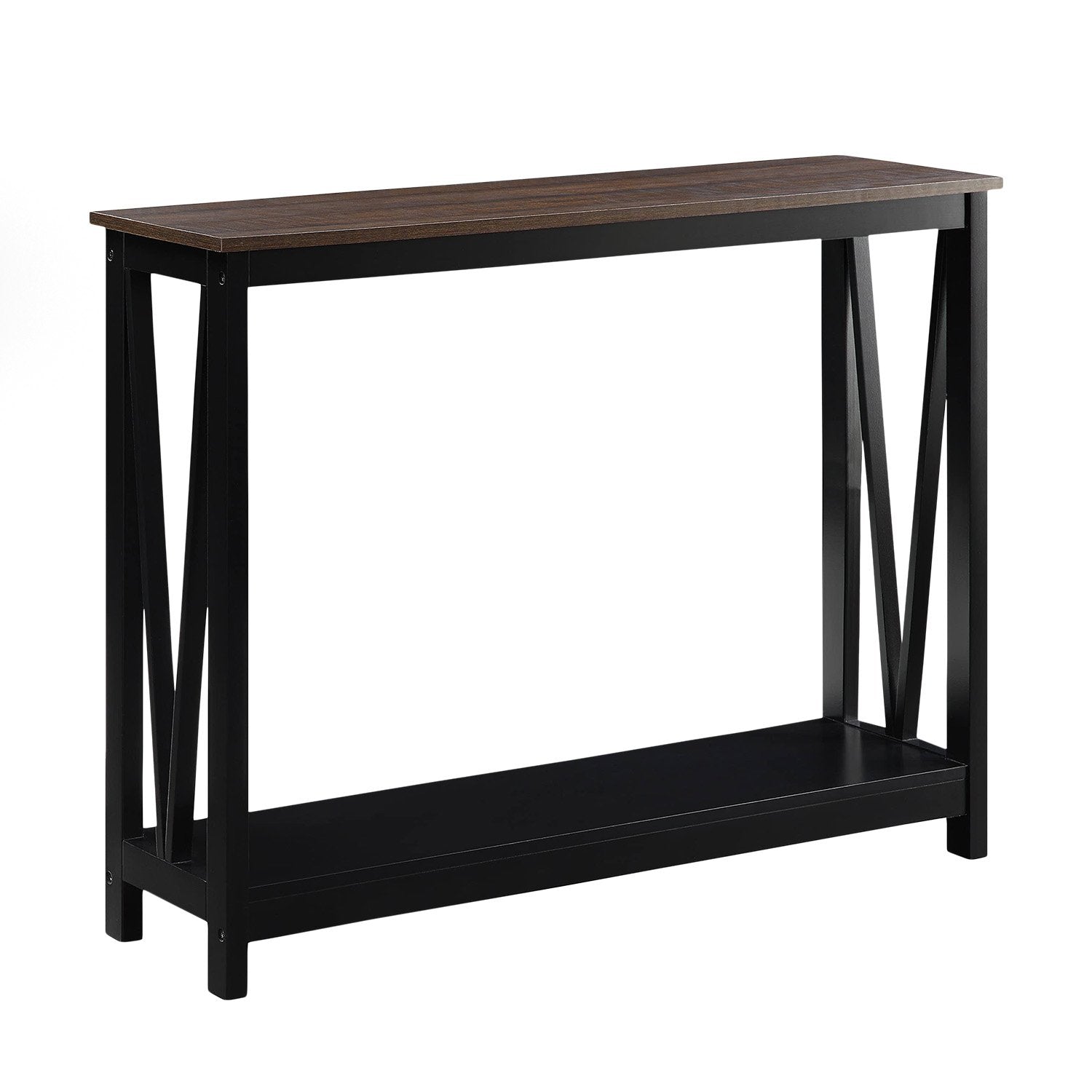 Sarantino Cielo Dark Walnut 2-Tier Console Table