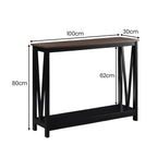 Sarantino Cielo Dark Walnut 2-Tier Console Table