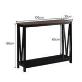 Sarantino Cielo Dark Walnut 2-Tier Console Table