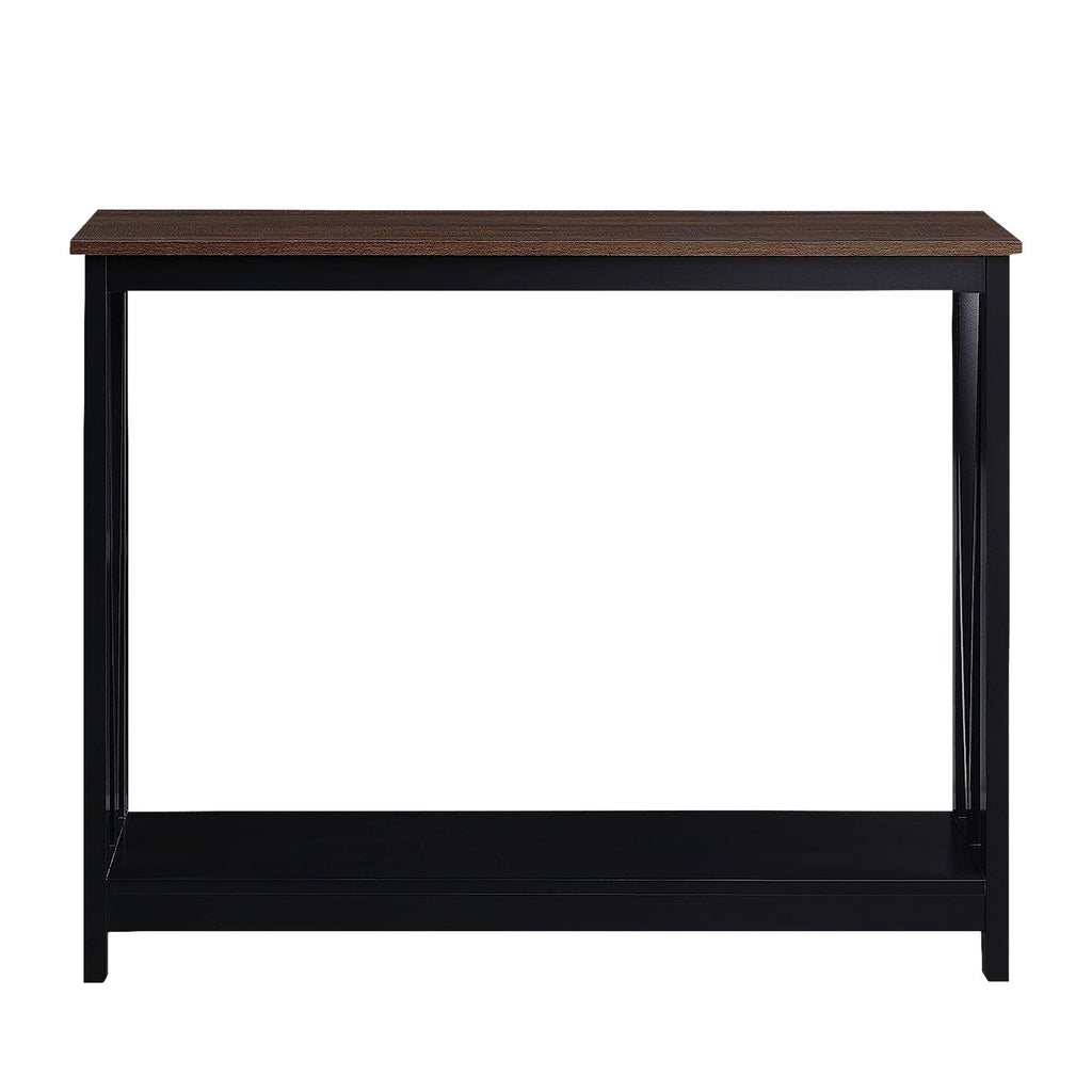 Sarantino Cielo Dark Walnut 2-Tier Console Table