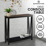 Sarantino Cielo Dark Walnut 2-Tier Console Table