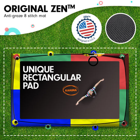 Kahuna 8ft x 11ft Rainbow Trampoline with Basketball Hoop