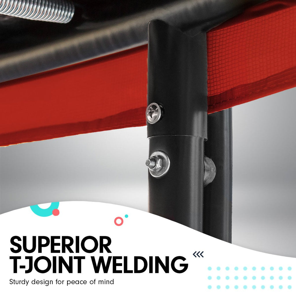 Kahuna 8ft x 11ft Rainbow Trampoline with Basketball Hoop