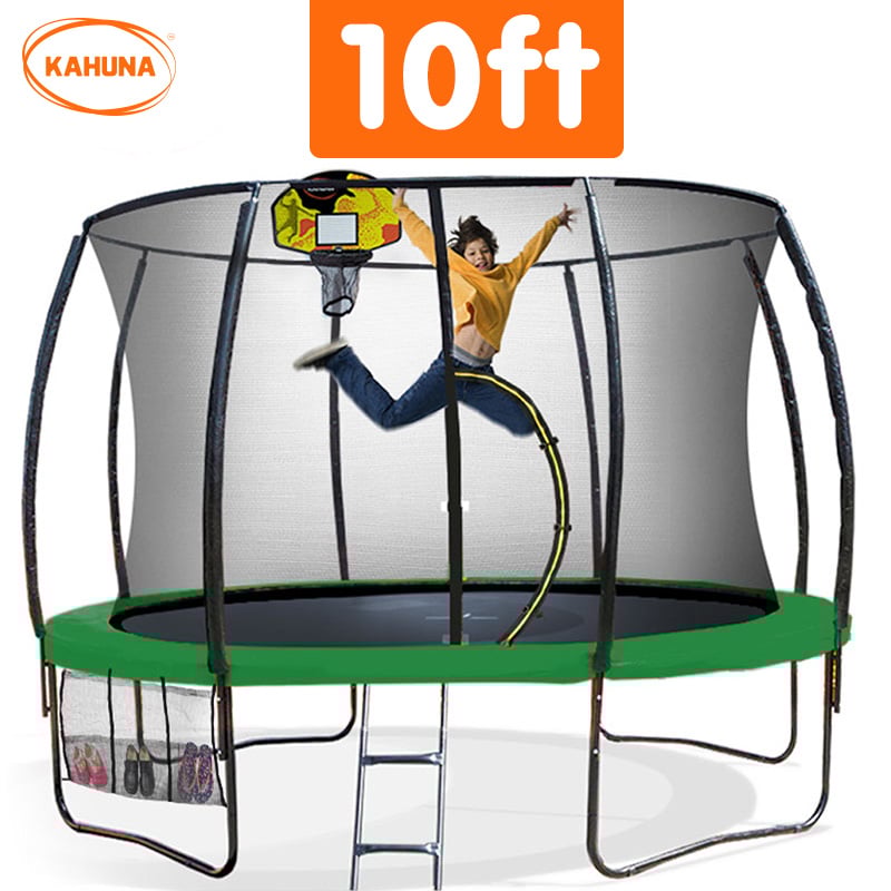 Kahuna 10ft Outdoor Trampoline with Basketball Set