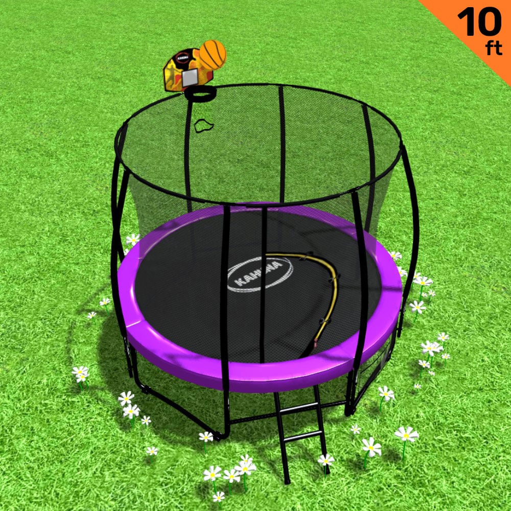 Kahuna 10ft Outdoor Trampoline with Basketball Set