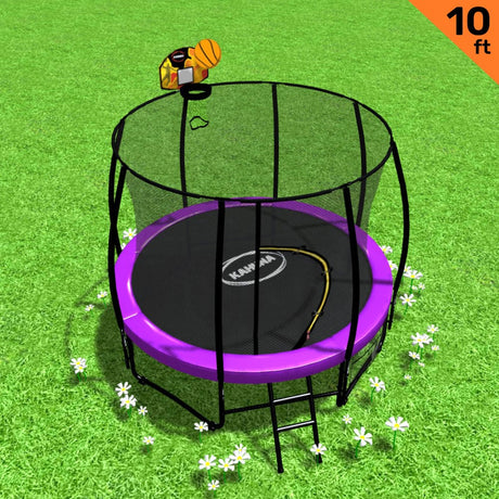 Kahuna 10ft Outdoor Trampoline with Basketball Set