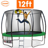 Kahuna 12ft Family Outdoor Trampoline with Enclosure and Basketball Hoop