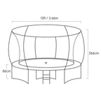 Kahuna 12ft Round Trampoline with Ladder