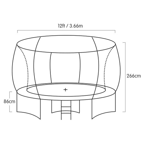 Kahuna 12ft Round Trampoline with Ladder