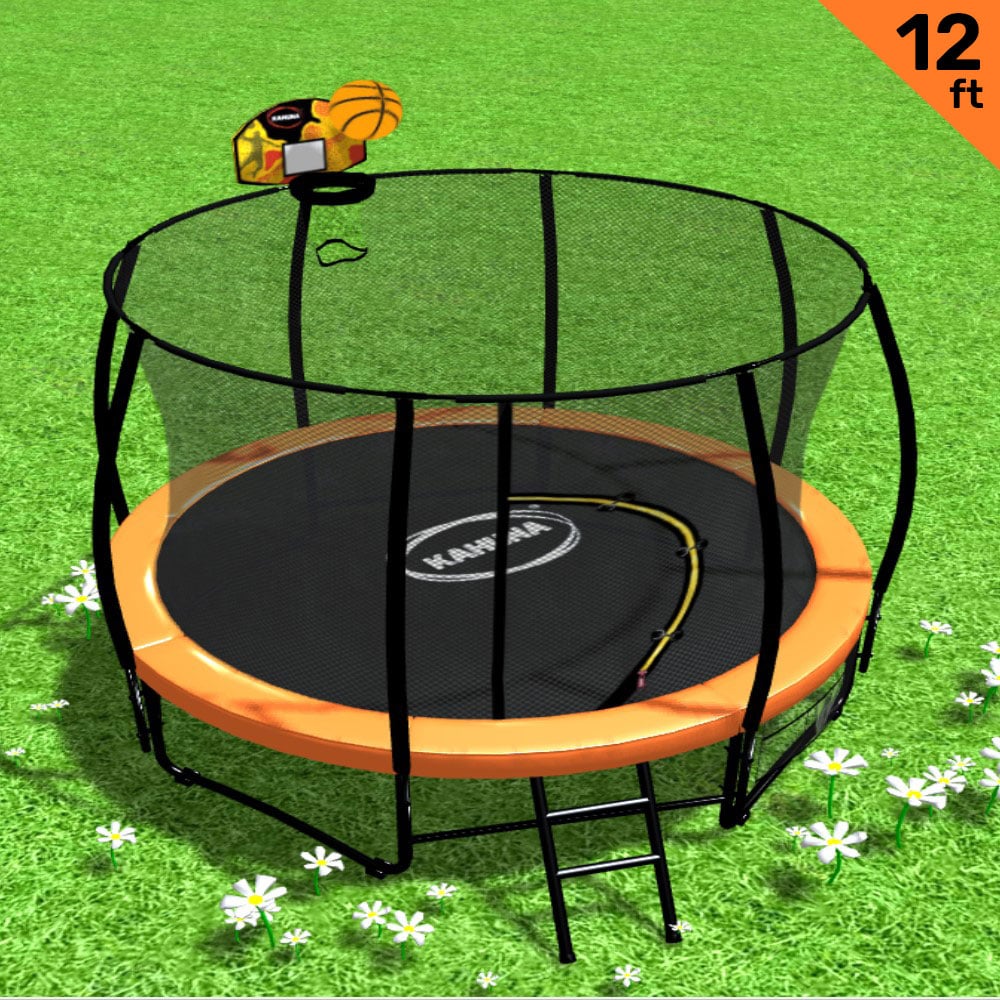 Kahuna 12ft Outdoor Trampoline with Basketball Set