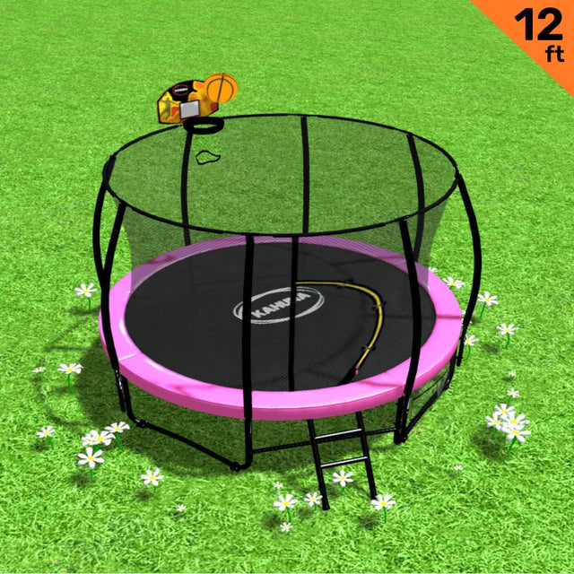Kahuna 12ft Pink Outdoor Trampoline Set