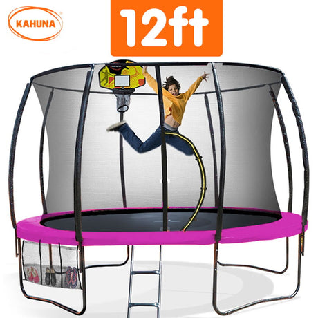 Kahuna 12ft Pink Outdoor Trampoline Set