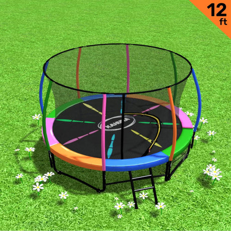 Kahuna 12ft Rainbow Trampoline with Ladder