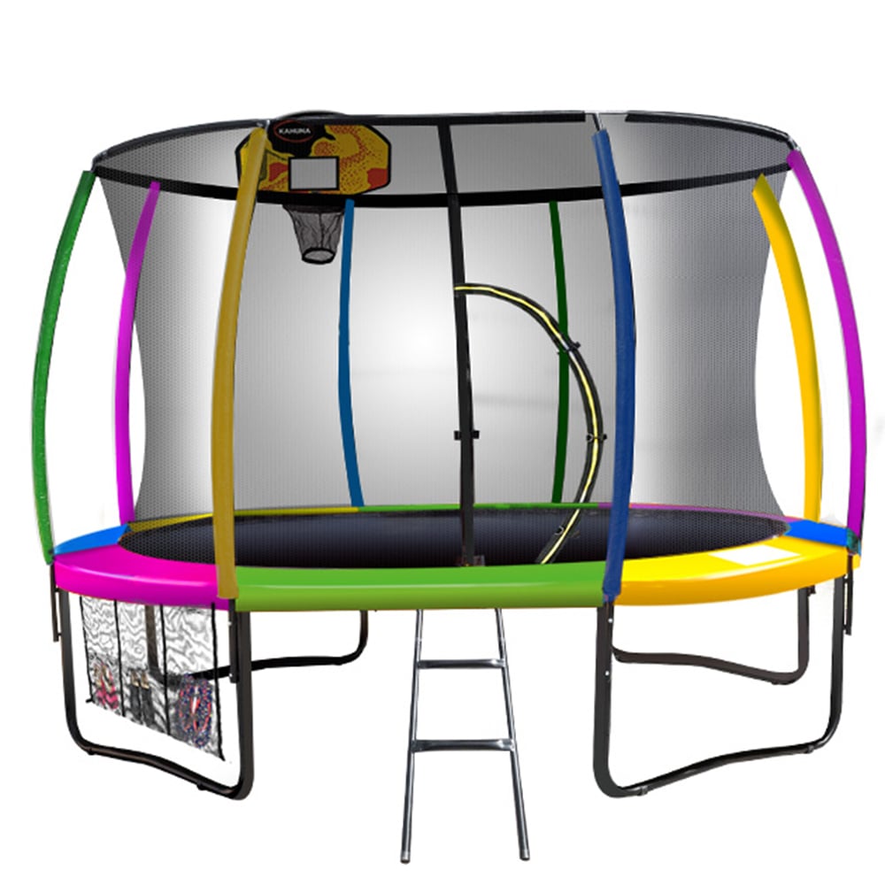 Kahuna 12ft Rainbow Outdoor Trampoline Set